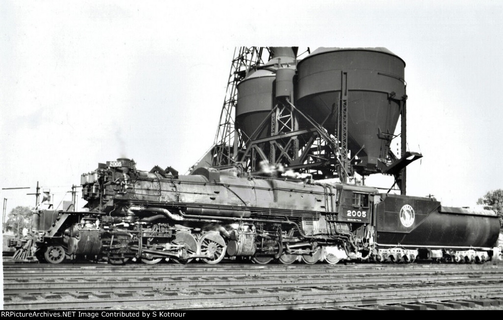 Great Northern steam engine 2-8-8-0 at Mpls Jct MN in 1947
